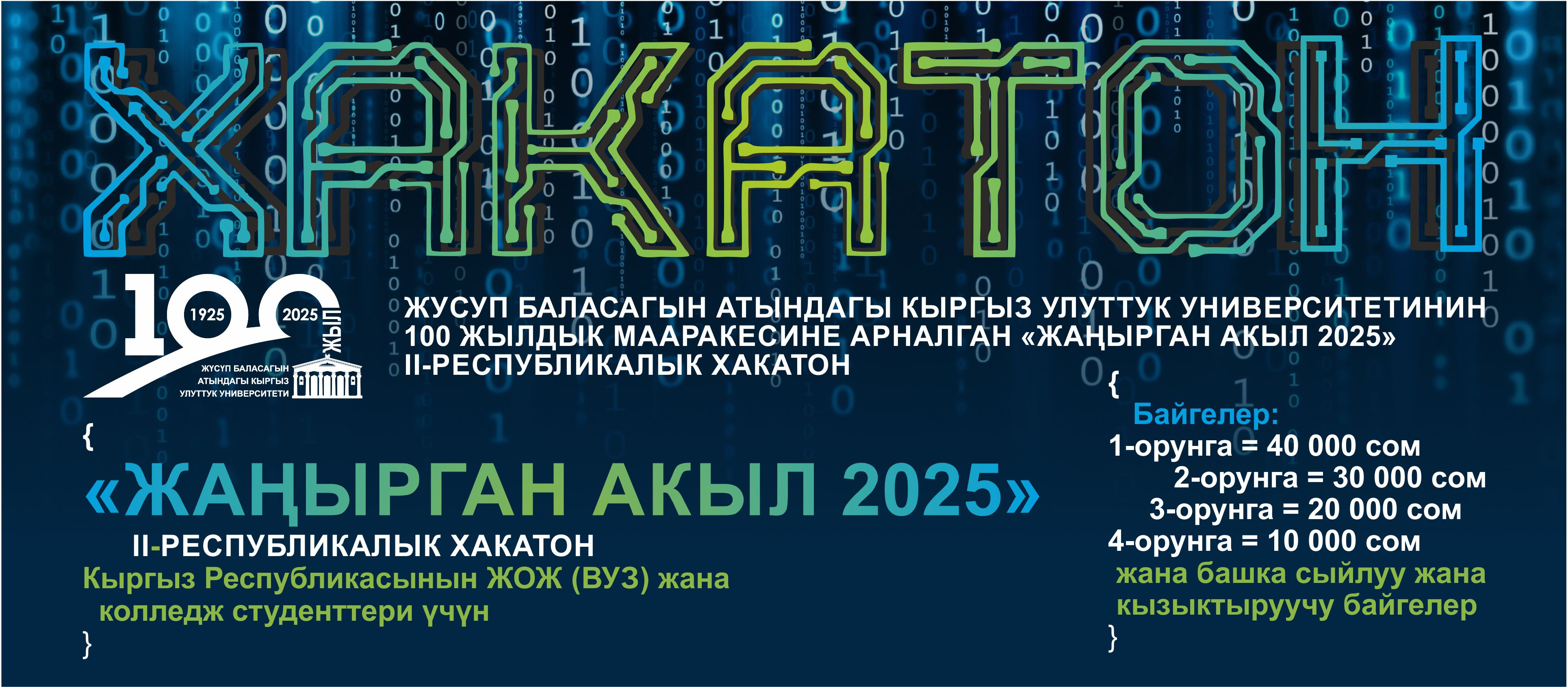 «ЖАҢЫРГАН АКЫЛ 2025» II РЕСПУБЛИКАЛЫК ХАКАТОНДУН ЖЫЙЫНТЫГЫ ЧЫГАРЫЛДЫ